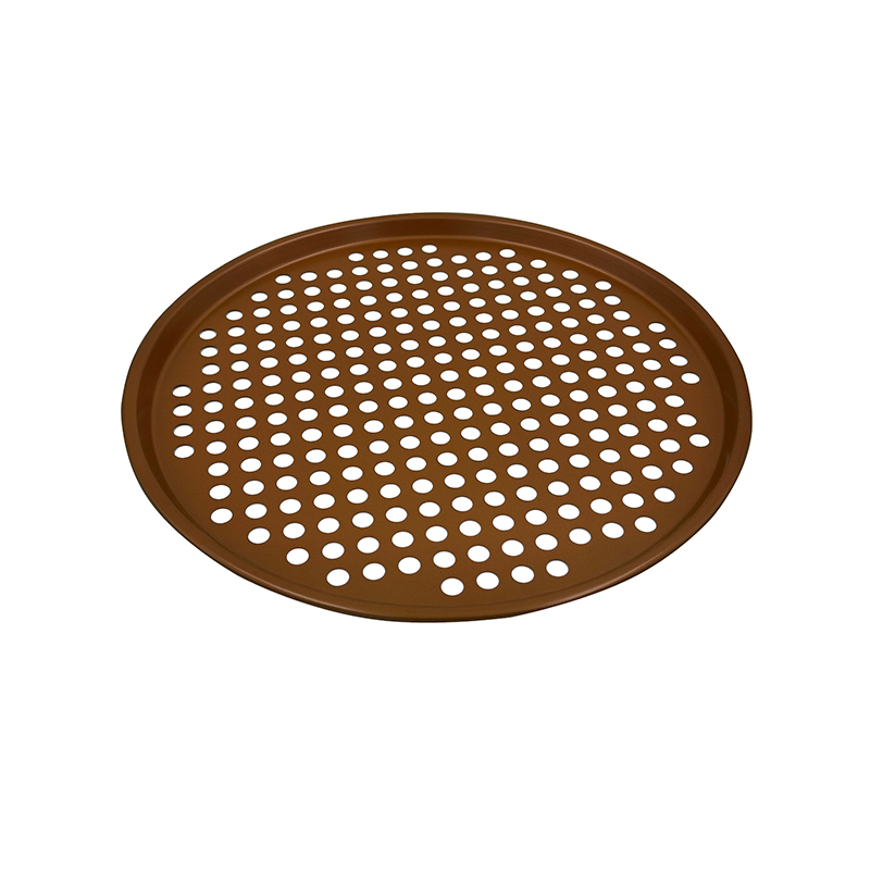 Golden Carbon Steel Perforated Pizza Pan