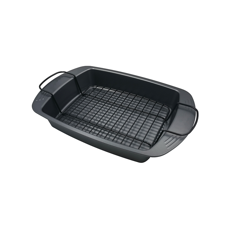 Nonstick Roast and Broil Baking Pan with Flat Rack